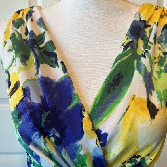 Ralph Lauren Floral Faux Wrap Cascade Dress - Picture 3 of 14